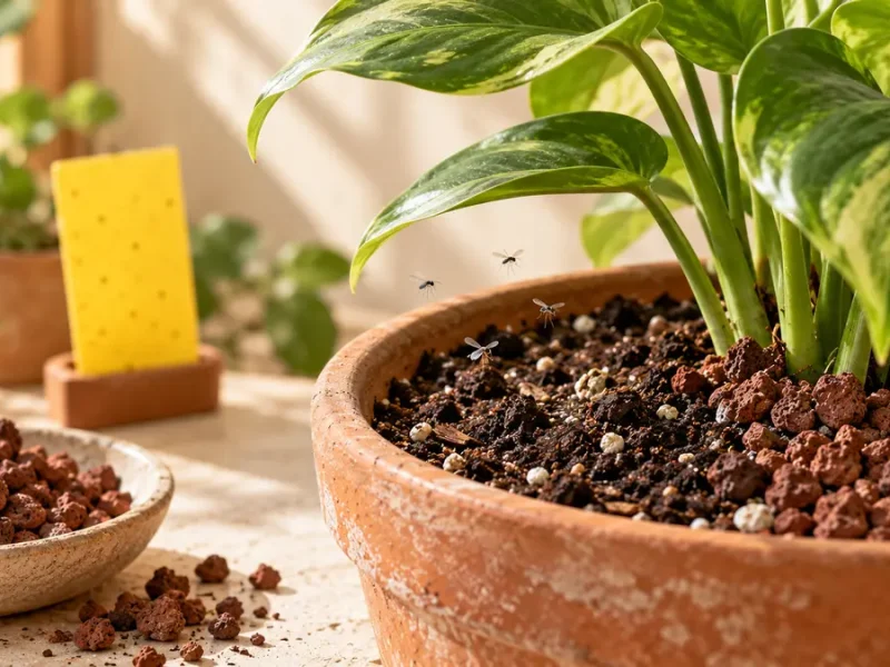 Moucherons dans les plantes : les faire disparaître